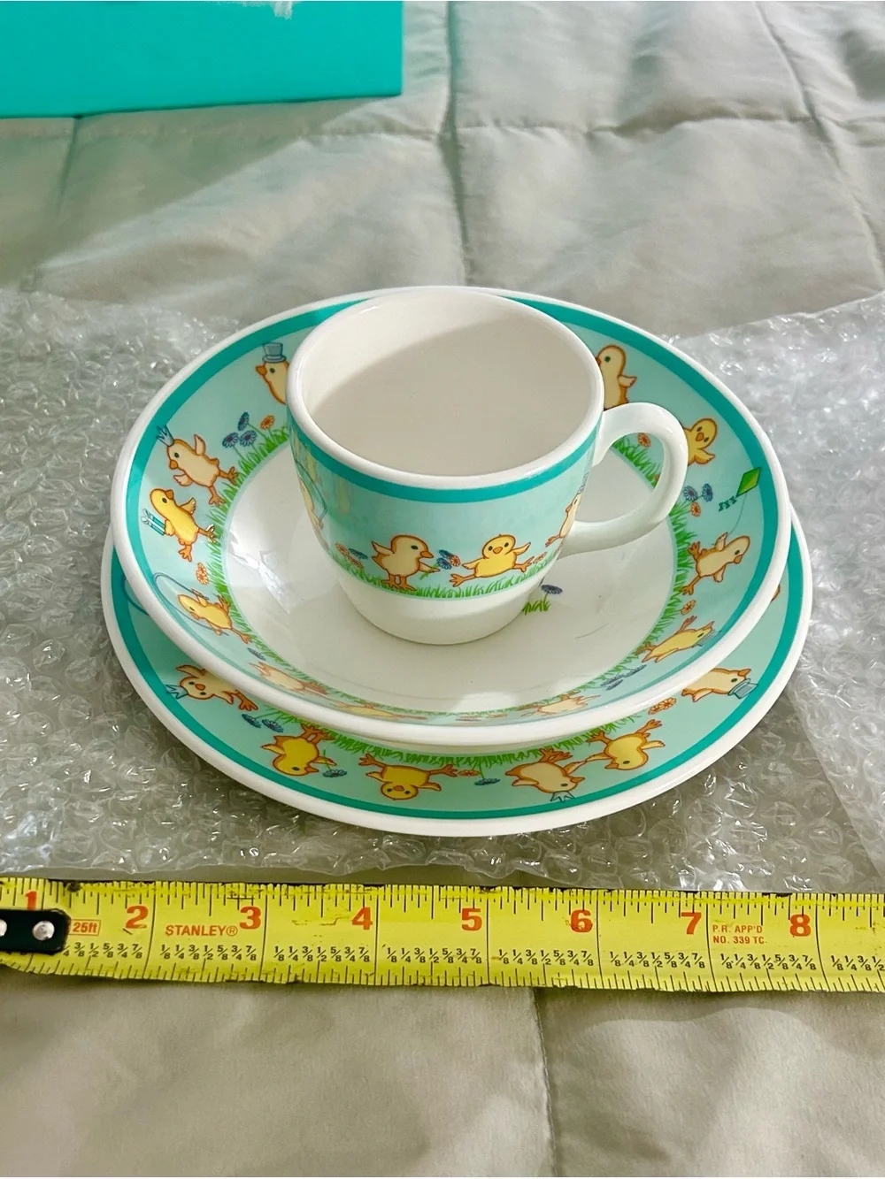 Tiffany & Co “Tiffany Chicks” 3-Piece Baby/Children’s Cup, Bowl & Plate Set *New